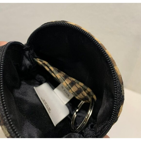 Longaberger Mini Zip Keychain Pouch Khaki/Tan Black Gingham - Picture 8 of 10